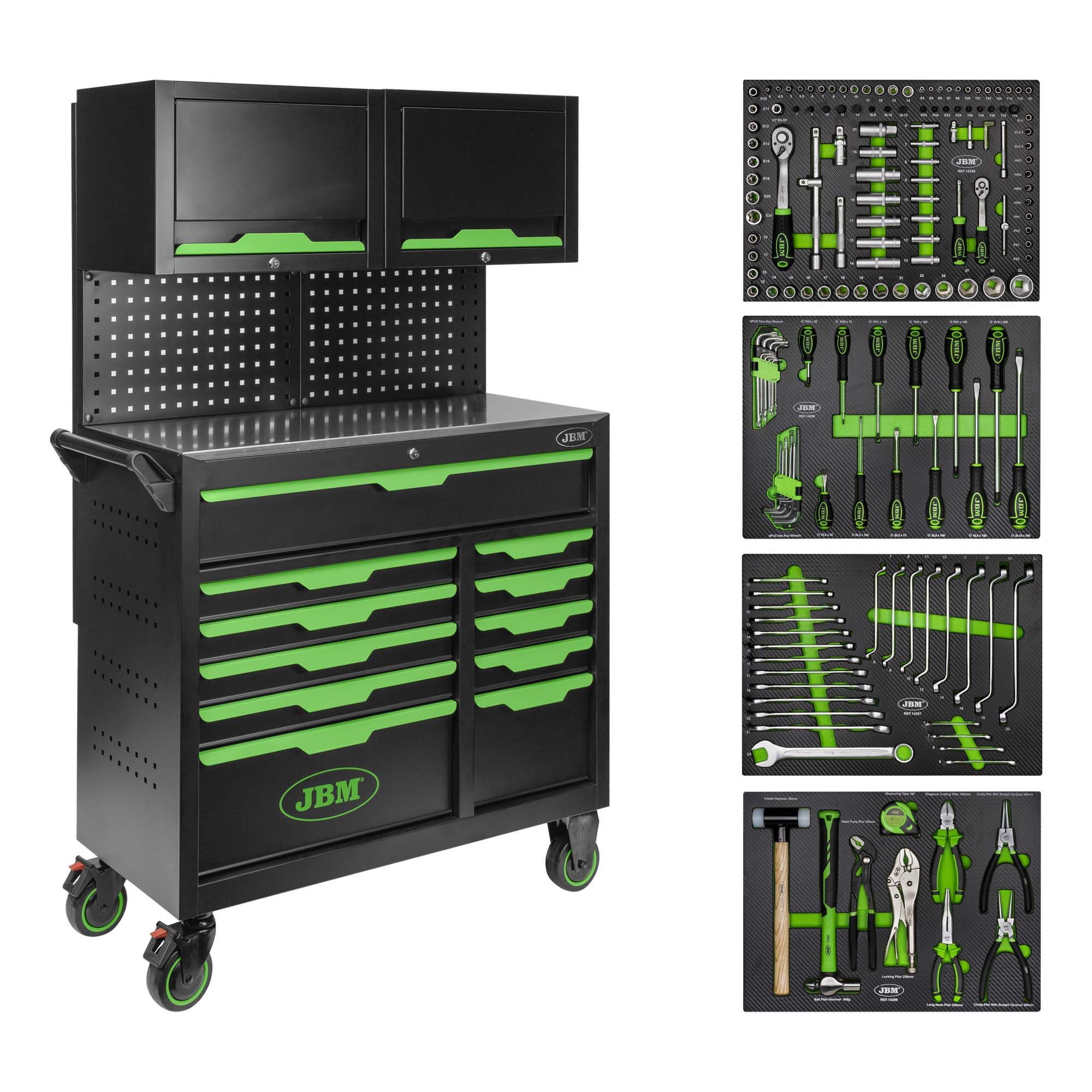 Servante a outils XXL 11 tiroirs avec Rangement et 172 outils inclus JBM 55118