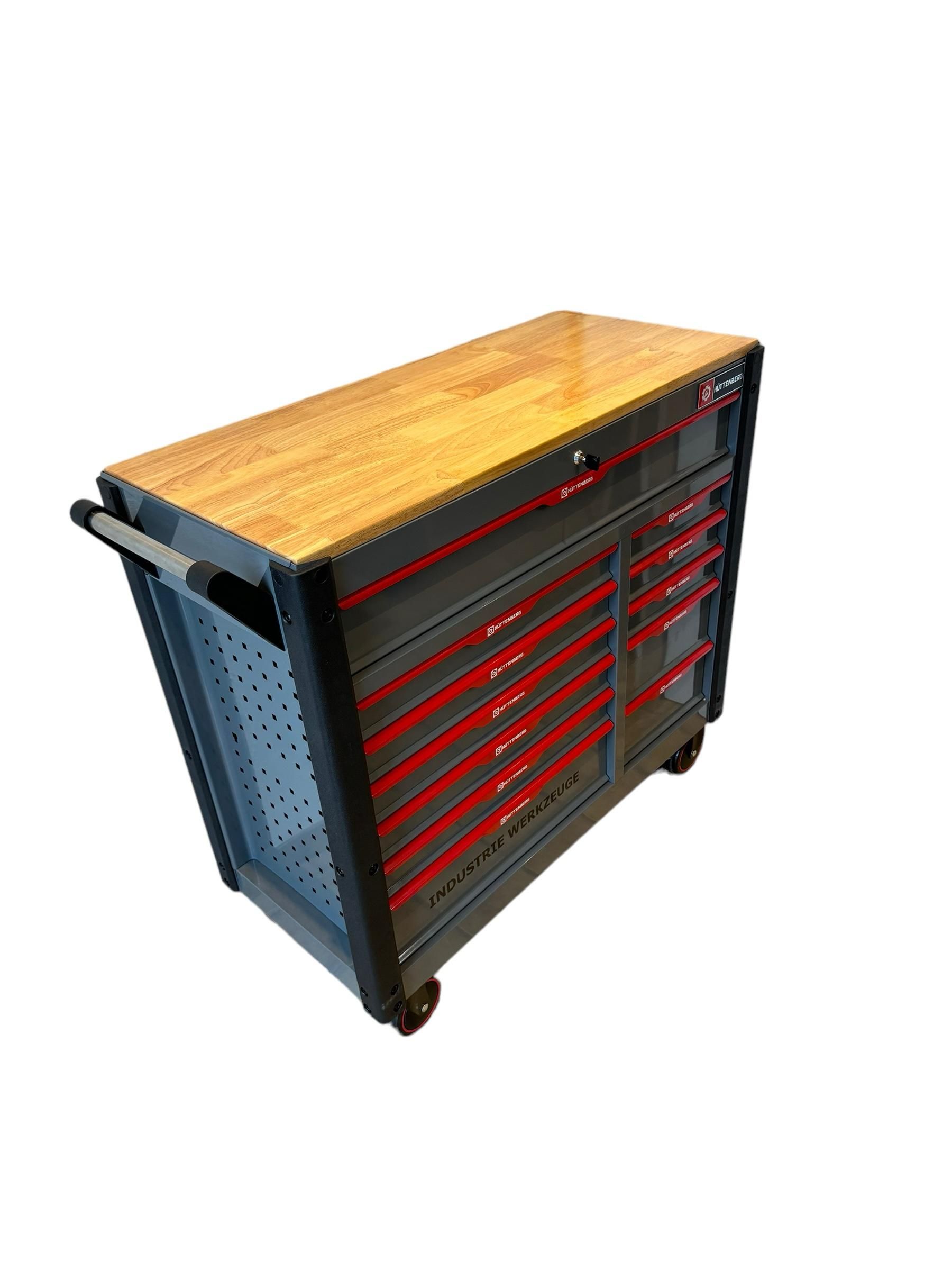 Servante d&rsquo;atelier XXL Jumbo Pro Huttenberg 12 tiroirs 9 remplis d&rsquo;outils