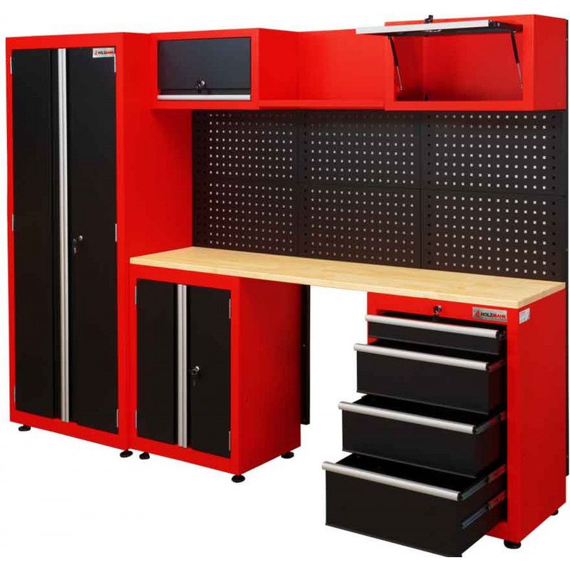 Mobilier d&rsquo;atelier modulaire pour Garage 259cm – Meubles de rangements Holzmann