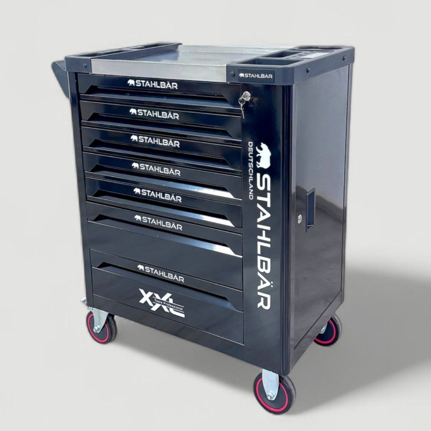 Servante a outils Vide Stahlbar 7 tiroirs + placard latéral de rangement