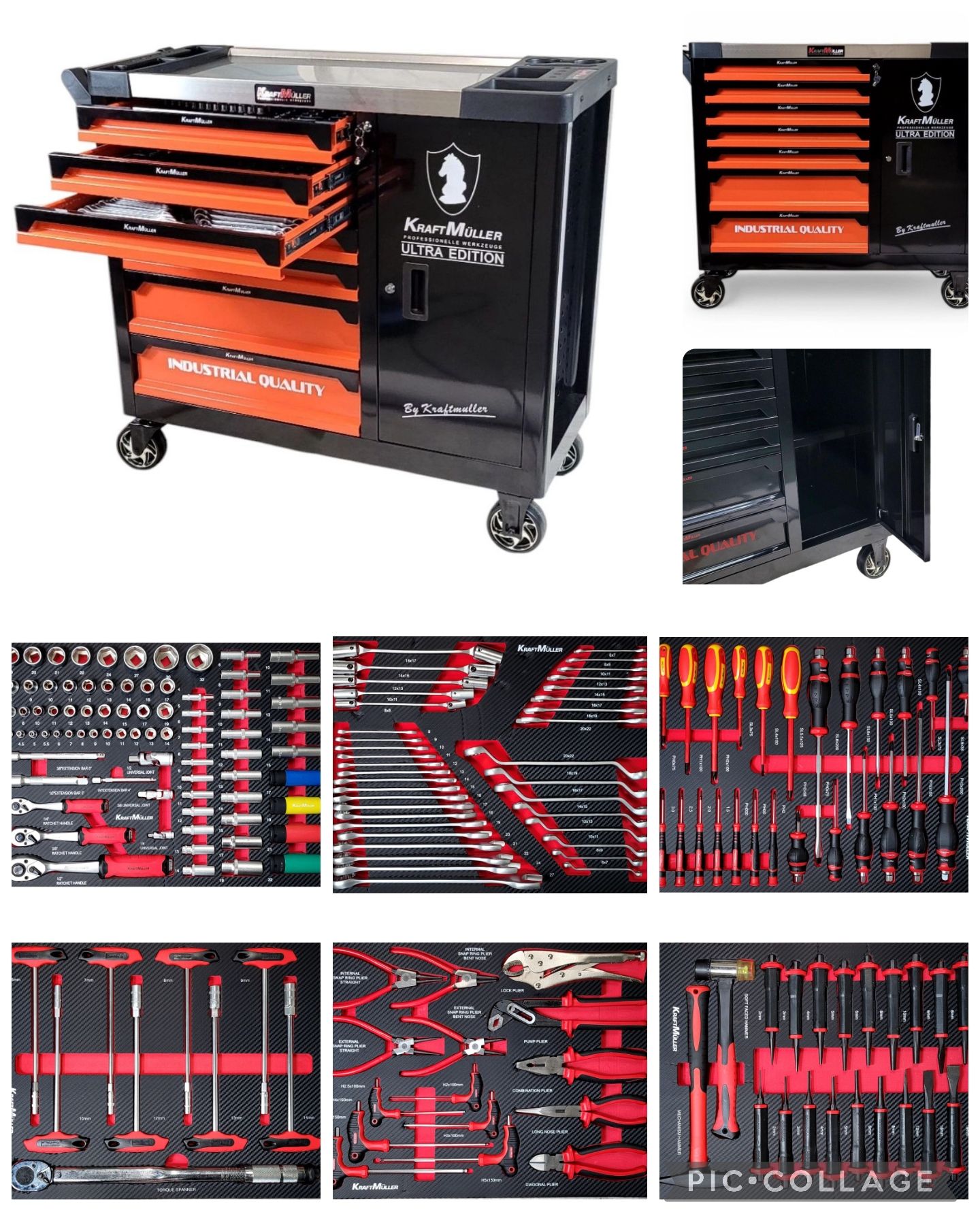 Servante d’atelier Kraftmuller Kingsize XXL 7 tiroirs 6 remplis PRO EDITION