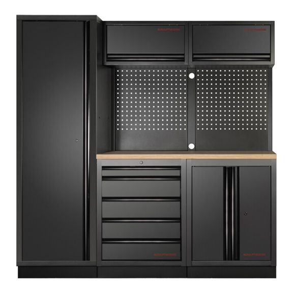 Mobilier d&rsquo;atelier 3 éléments 196cm Kraftwerk Black Mobilio 3964A-BLK